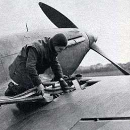 Re-arming a Hurricane.